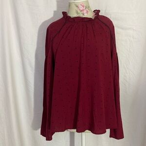 Crown & Ivy Cranberry Lake Adventures Fall Blouse NWT